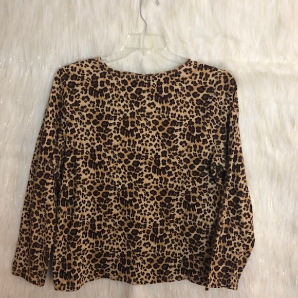 Charter Club Perfectly Soft Pima Leopard print top - Picture 2 of 3